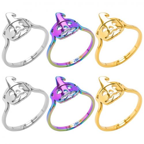 Stainless Steel Finger Ring, 304 Stainless Steel, Pumpkin, Vacuum Ion Plating, fashion jewelry & Unisex & hollow US Ring 