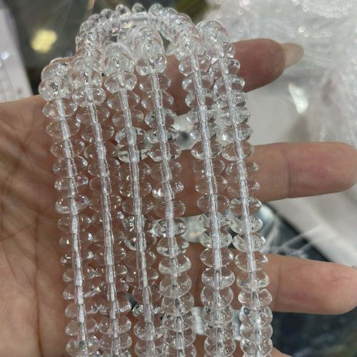 Abalorios de Cristal con forma Toroidal, ábaco, Bricolaje & diverso tamaño para la opción, claro, longitud:aproximado 38 cm, Vendido por Sarta