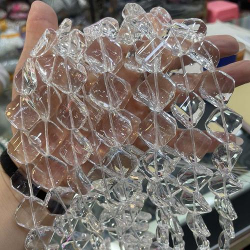 Abalorios de cristal de rombo, Bricolaje, Cristal claro, 16x16mm, longitud:aproximado 38 cm, Vendido por Sarta[