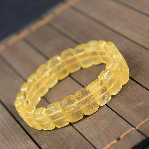 Quartz Bracelets, Rutilated Quartz, Rectangle, fashion jewelry & Unisex, yellow Approx 18 cm 