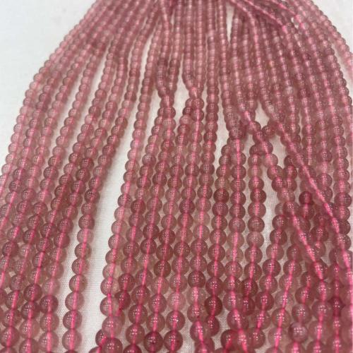 Perles nature de couleur Mix, Strawberry Quartz, Rond, DIY & normes différentes pour le choix, rose Environ 38 cm, Vendu par brin