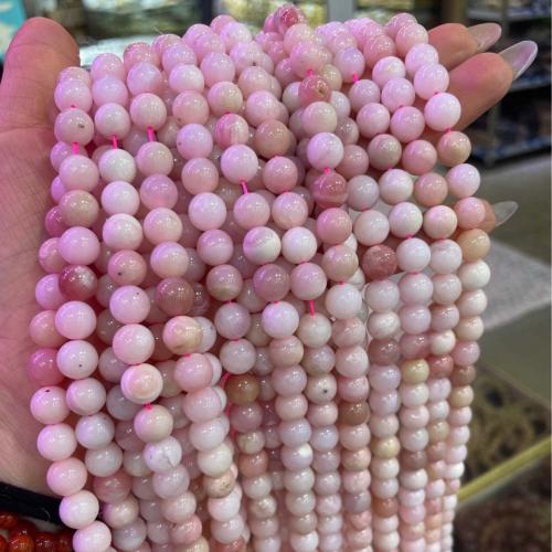 протеиновые бусы, розовый опал, Круглая, DIY & разный размер для выбора, розовый, длина:Приблизительно 38 см, продается Strand