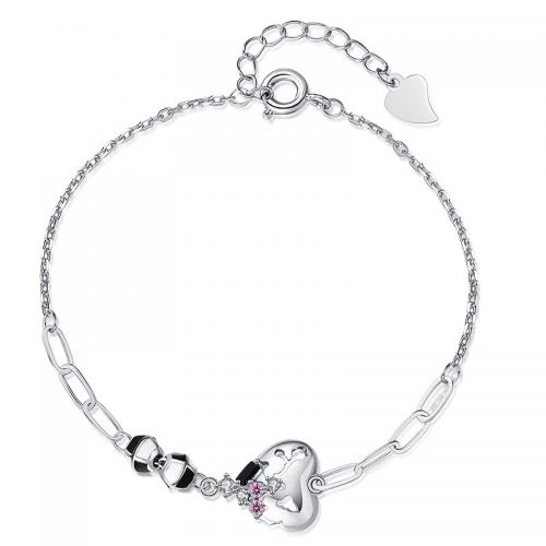 Bracelets en laiton, avec 1.18inch chaînes de rallonge, coeur, Placage, bijoux de mode & pour femme Environ 6.3 pouce, Vendu par PC
