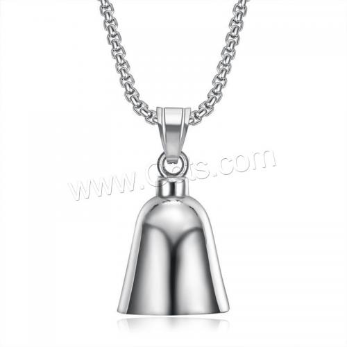 Stainless Steel Jewelry Necklace, 304 Stainless Steel, Bell, polished, fashion jewelry & Unisex original color 