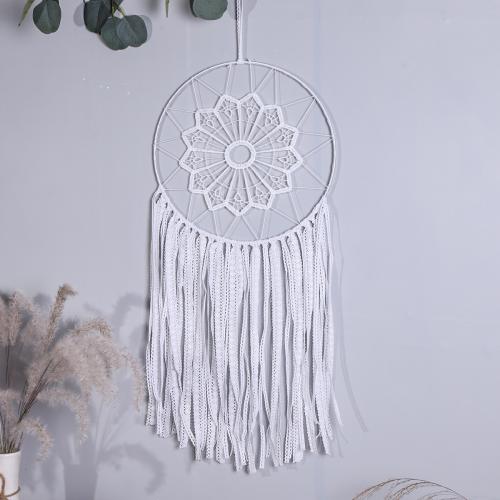 Fashion Dream Catcher, Lace, with Iron, handmade, for home and office, white, 680mm 