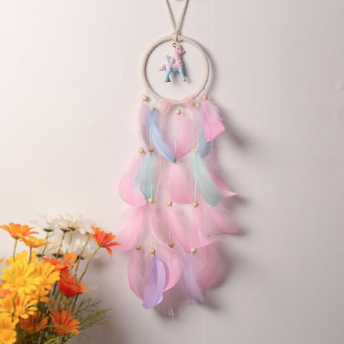 Fashion Dream Catcher, Feather, with Nylon & Iron, Unicorn, handmade, for home and office 480mm 