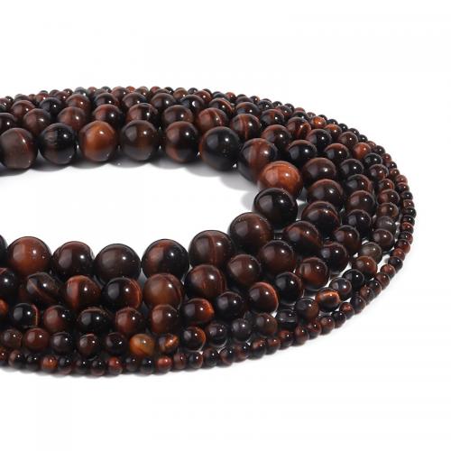Tiger Eye Beads, Round, DIY black and red Approx 38 cm 
