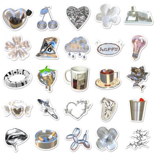 Fashion Sticker Paper, PVC Plastic, with Adhesive Sticker, cute & waterproof, Single 4-5CM, Approx 