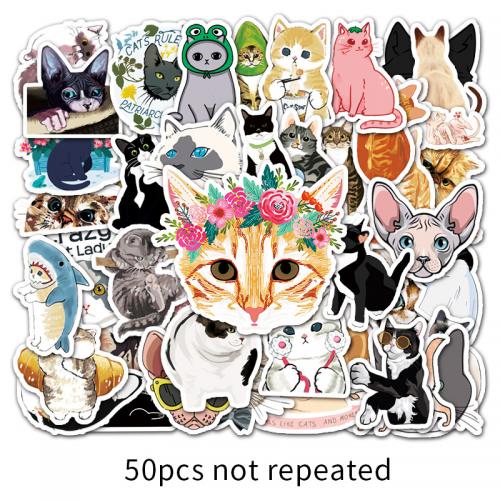 Fashion Sticker Paper, PVC Plastic, with Adhesive Sticker, cute & waterproof, Single 5.5-8.5CM, Approx 