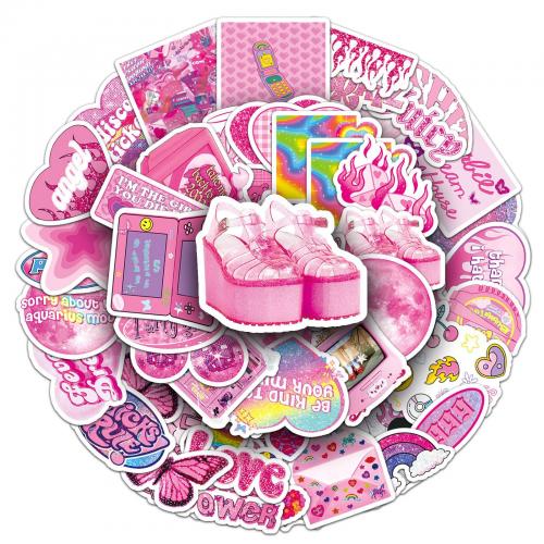 Fashion Sticker Paper, PVC Plastic, with Adhesive Sticker, cute & waterproof, Single 4-5CM, Approx 