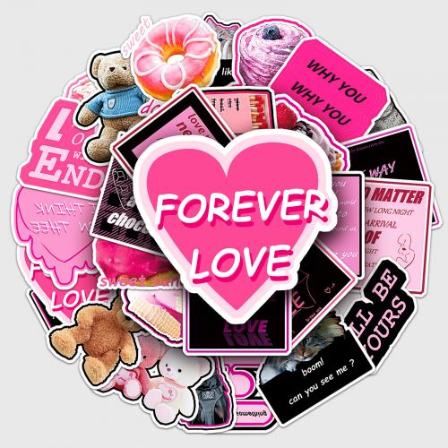 Fashion Sticker Paper, PVC Plastic, with Adhesive Sticker, cute & waterproof, Single 5.5-8.5CM, Approx 