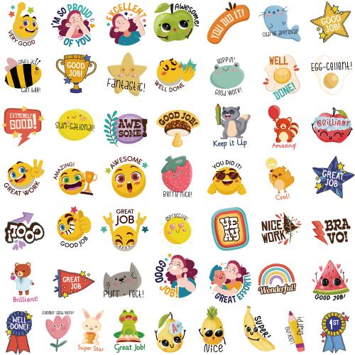 Fashion Sticker Paper, PVC Plastic, with Adhesive Sticker, cute & waterproof, Single 4-8CM, Approx 