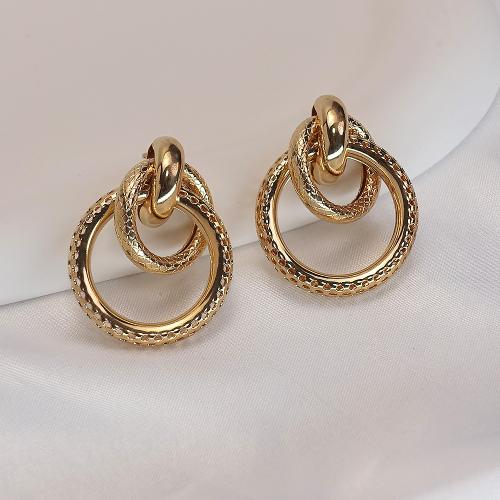 Iron Drop Earring, Round, fashion jewelry, golden 