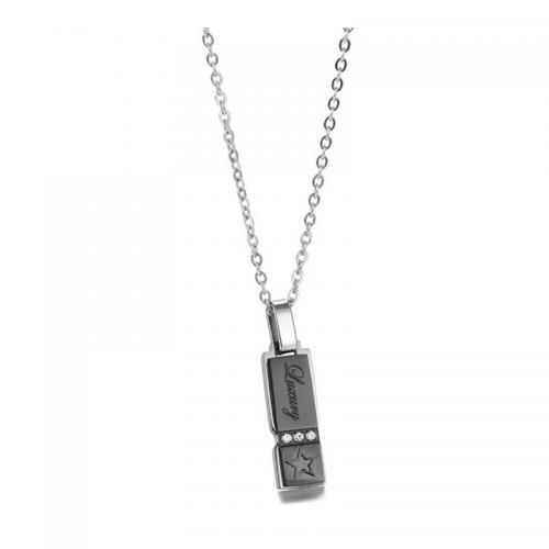 Cubic Zirconia Stainless Steel Necklace, 304 Stainless Steel, polished, Unisex & micro pave cubic zirconia 