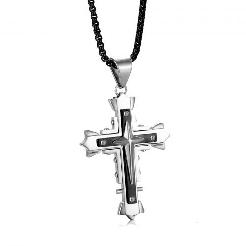 Stainless Steel Jewelry Necklace, 304 Stainless Steel, Cross, polished, Unisex 45 *32 mm Approx 50 cm 