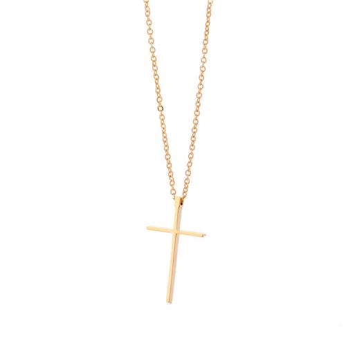 Stainless Steel Jewelry Necklace, 304 Stainless Steel, with 5CM extender chain, Cross, polished, Unisex Approx 45 cm 