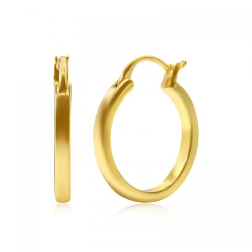 Brass Hoop Earring, real gold plated  & for woman 