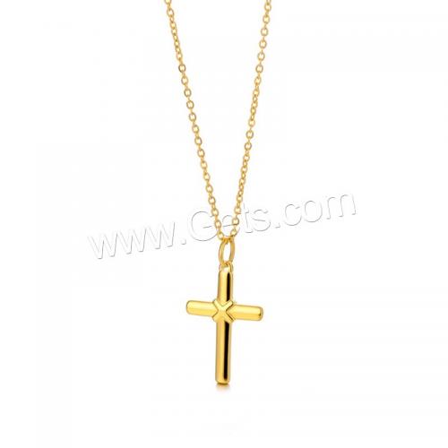 Stainless Steel Jewelry Necklace, 304 Stainless Steel, with 5CM extender chain, Cross, polished, Unisex Approx 45 cm 