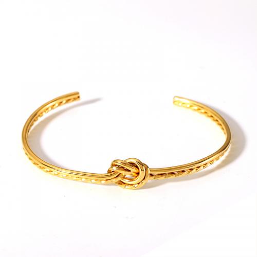 Stainless Steel Cuff Bangle, 304 Stainless Steel, Vacuum Ion Plating, fashion jewelry & for woman, golden, Inner Approx 65mm 