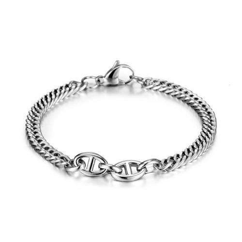 Titanium Steel Bracelet & Bangle, polished, fashion jewelry & Unisex 