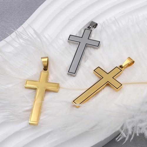 Stainless Steel Cross Pendants, 304 Stainless Steel, Vacuum Ion Plating, fashion jewelry & DIY [