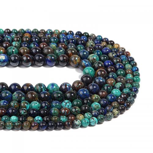 Perles de pierre lasurite naturelles, phoenix de lapis lazuli, Rond, DIY & normes différentes pour le choix, couleurs mélangées Environ 38 cm, Vendu par brin