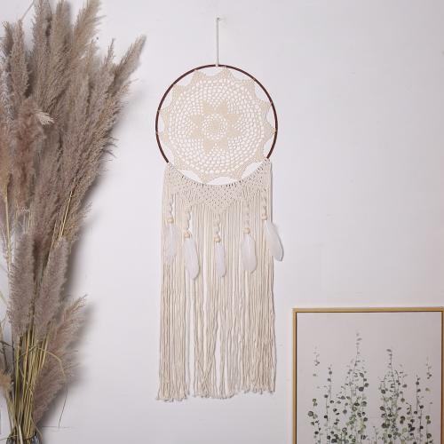 Fashion Dream Catcher, Cotton Thread, with Feather & Iron, handmade, for home and office 1100mm 