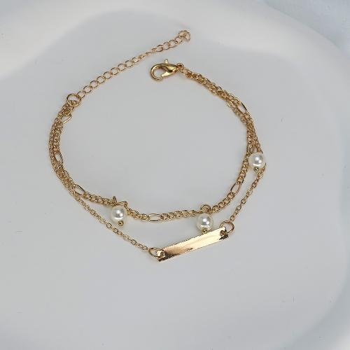 Iron Bracelets, with 5cm extender chain, fashion jewelry, golden cm 
