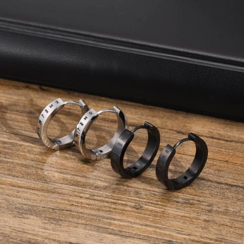 Stainless Steel Huggie Hoop Earring, 304 Stainless Steel, plated, fashion jewelry & for man 