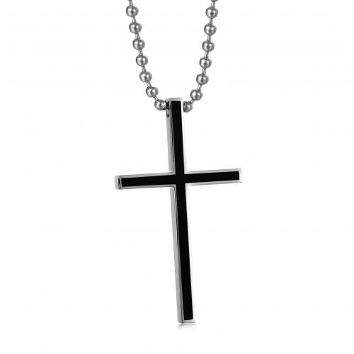 Stainless Steel Jewelry Necklace, 304 Stainless Steel, Cross, polished, Unisex Pendant-54 * 30mm Approx 50 cm 