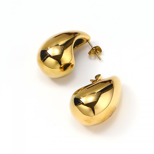 Titanium Steel Earrings, 304 Stainless Steel, Vacuum Ion Plating, for woman, golden 