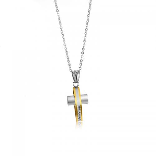 Cubic Zirconia Stainless Steel Necklace, 304 Stainless Steel, polished, Unisex & micro pave cubic zirconia Approx 50 cm 