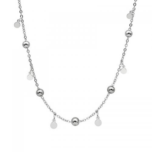 Sterling Silver Jewelry Necklace, 925 Sterling Silver, with 2inch extender chain, platinum plated, fashion jewelry & for woman Approx 15 Inch 