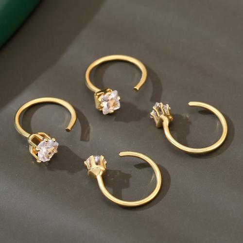 Cubic Zirconia Micro Pave Brass Earring, gold color plated, fashion jewelry & micro pave cubic zirconia & for woman 