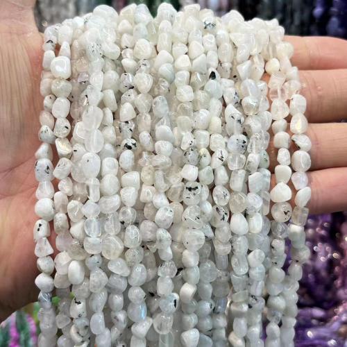 Mondstein Perlen, Klumpen, DIY, weiß, 6x8mm, Länge:ca. 38 cm, verkauft von Strang