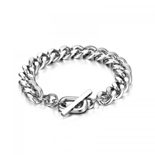 Titanium Steel Bracelet & Bangle, polished, fashion jewelry & Unisex, original color 