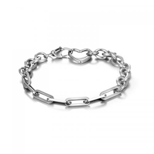 Titanium Steel Bracelet & Bangle, polished, fashion jewelry & Unisex, original color 