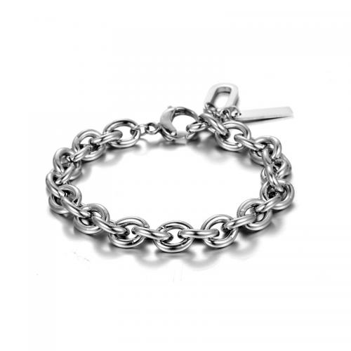 Titanium Steel Bracelet & Bangle, fashion jewelry & for man, original color 