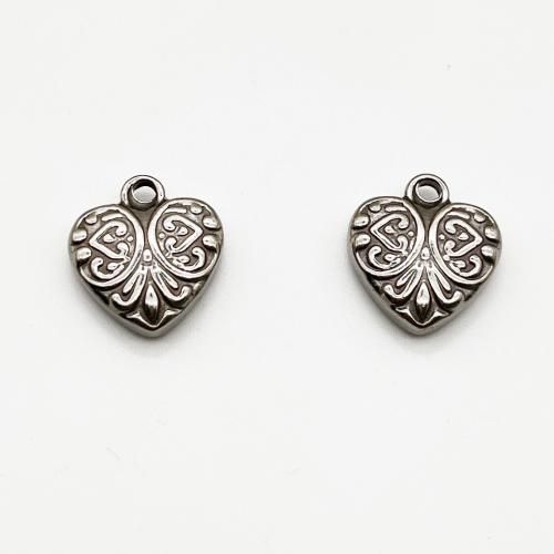 Stainless Steel Heart Pendants, 304 Stainless Steel, DIY & machine polishing Approx 2mm 