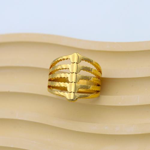 Anillo de dedo de acero Titanium de, Partículas de acero, chapado, diverso tamaño para la opción & para mujer & hueco, dorado, width:18mm, Vendido por UD