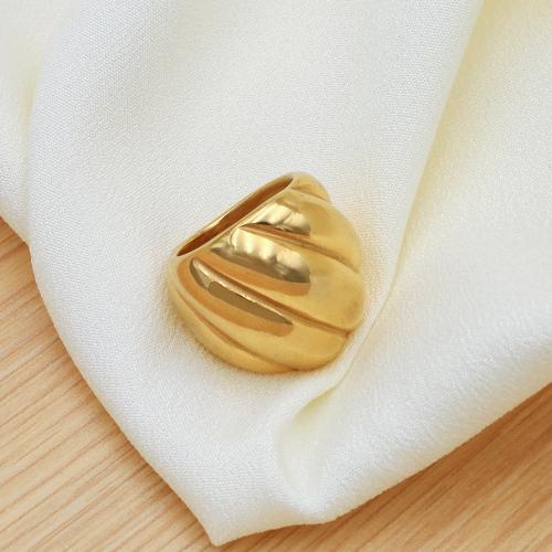 Anillo de dedo de acero Titanium de, Partículas de acero, chapado, diverso tamaño para la opción & para mujer, dorado, width:25mm, Vendido por UD