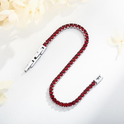 Zirkonia Edelstahl Halskette, 304 Edelstahl, plattiert, verschiedene Stile für Wahl & Micro pave Zirkonia & für Frau, keine, Länge:ca. 20 cm, verkauft von PC