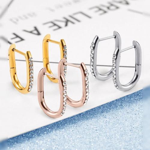 Stainless Steel Leverback Earring, 304 Stainless Steel, fashion jewelry & micro pave cubic zirconia & for woman 