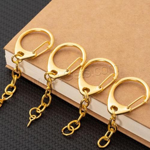 Zinc Alloy Key Chain Jewelry, Iron, with Zinc Alloy, gold color plated, portable & DIY 