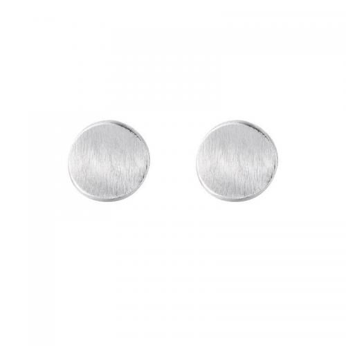 Sterling Silver Stud Earring, argent sterling 925, Rond, bijoux de mode & pour femme, argent Vendu par paire