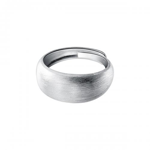 Sterling Silver Finger Ring, 925 Sterling Silver, adjustable & brushed & for woman, silver color, US Ring 