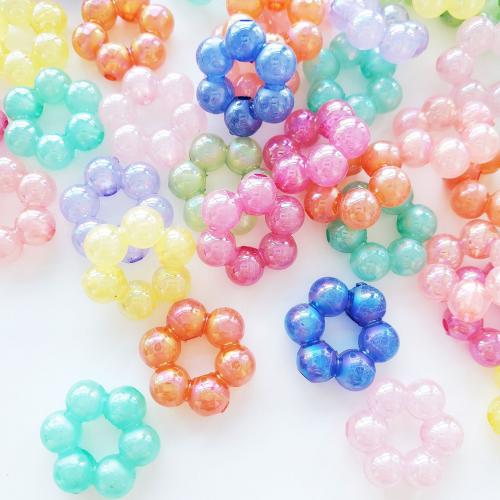 Jelly Style Acrylic Beads, Flower, DIY & hollow 16.5mm 