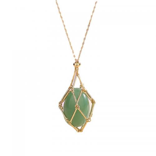 Quartz Necklace, 304 Stainless Steel, with Quartz, fashion jewelry & for woman Stone x20mm cm 