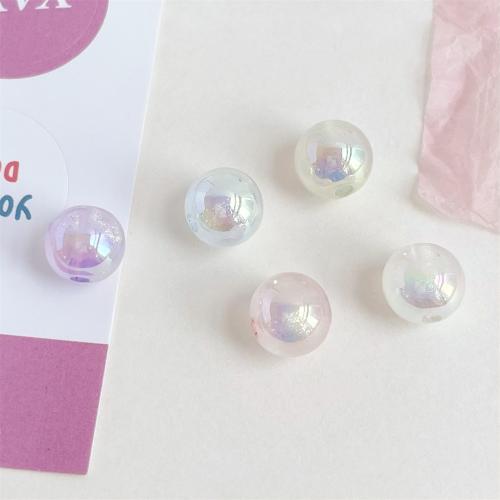 Perles acryliques plaquée, Acrylique, Rond, Placage UV, DIY, plus de couleurs à choisir, 10mm Vendu par sac