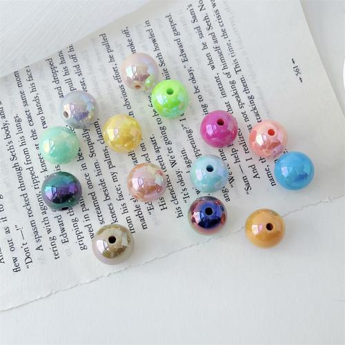 Perles acryliques plaquée, Acrylique, Rond, DIY, plus de couleurs à choisir, 15mm Vendu par sac